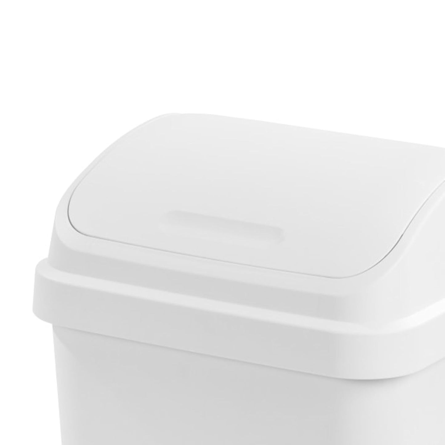 Sterilite 12 Pack Kitchen Garbage Trash Can with Plastic Swing Top, 13 Gal, White