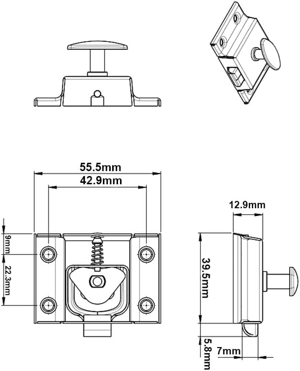 QCAA Oval Turn Cabinet Latch, for Cupboard & Other Furniture, Large, Chrome Plated, Made in Taiwan, 2 Pack