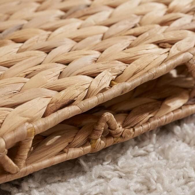 10.5 x 10.5 Storage Cubes โ Water Hyacinth Wicker Baskets for Organizing, Wicker Storage Cubes, Storage Baskets for Shelves (4 Packs 10.5in)