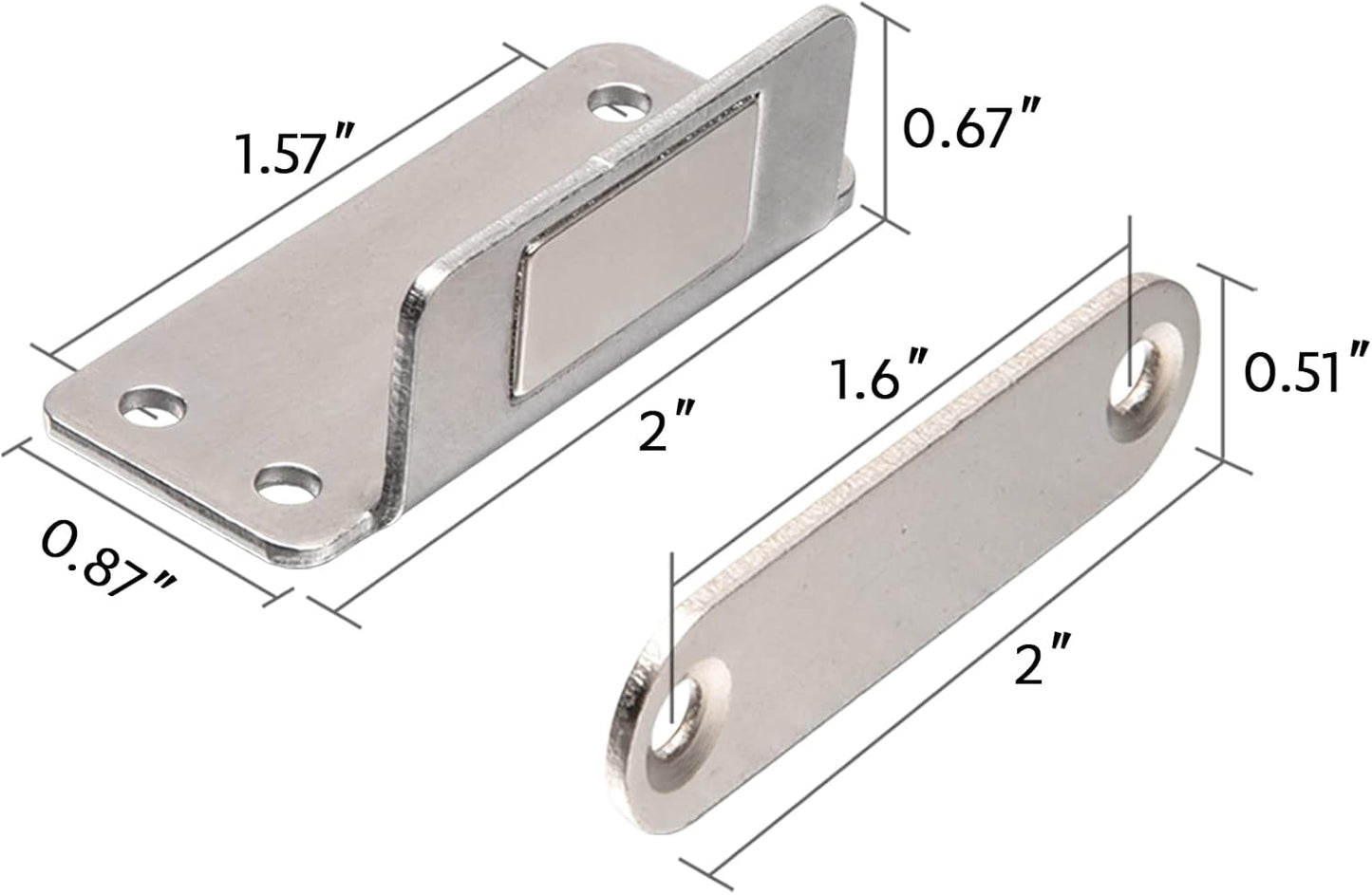 Mousike Cabinet Magnets Mousike Adhesive Strong Magnetic Door Catch Stainless Steel Kitchen Magnetic Latch Used to Close Cupboard Cabinet Closet Door Drawer(Silver 12Pack)