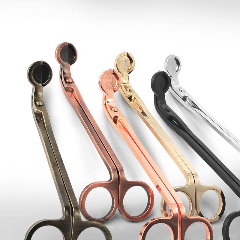 AIM & GGKK Candle Snuffer Gold Copper Trimmer Wick Antique Brass Candle Wick Clipper Wick Cutter Scissor