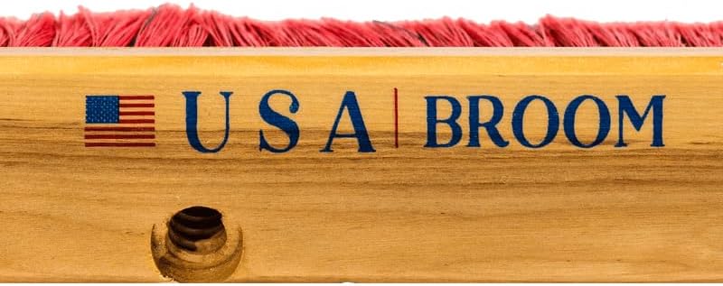36" Soft/Fine Sweep Indoor Push Broom with 60" Handle. Ideal for Epoxy & Polished Floors. Durable American Made Steel Brackets-All Stainless Steel Hardware. No Plastic. 100% Made in The USA.