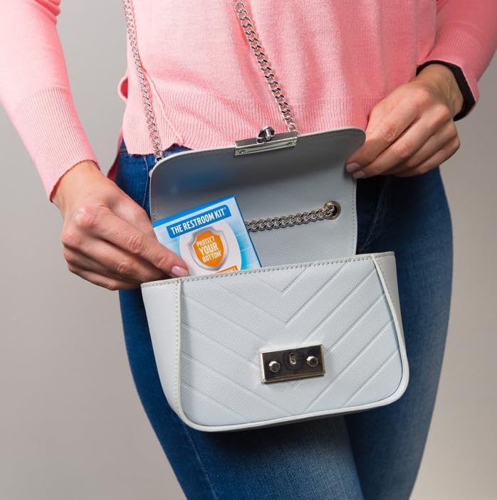 The Restroom Kit (60 pk) – Mini Toilet Paper & Travel Hygiene Kit | to Go Toilet Paper, Seat Cover, Wipes & More | Compact Personal Sanitary Solution for Public Restrooms & Travele.