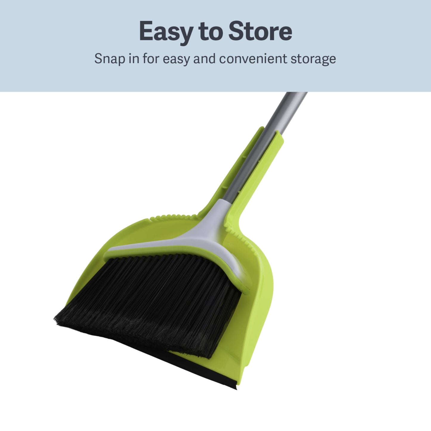 Casabella Basics 2-Piece Angled Broom and Dustpan Set, 44" Angled Broom with Long Handle and