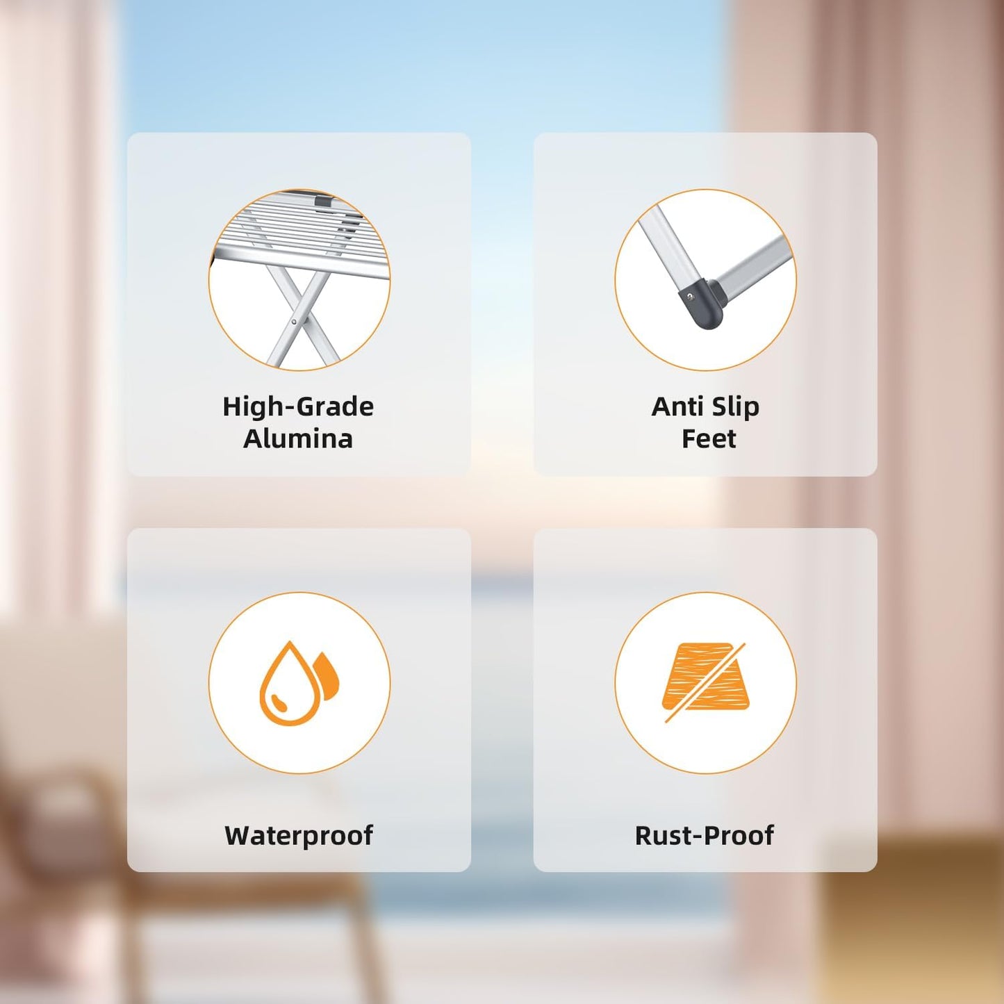 Clothes Drying Rack, Foldable Laundry Rack for Indoor Outdoor, 10pcs Sock Clips, Collapsible Space-Saving Drying Rack for Clothes Towels Dolls (Gray-Hanger)