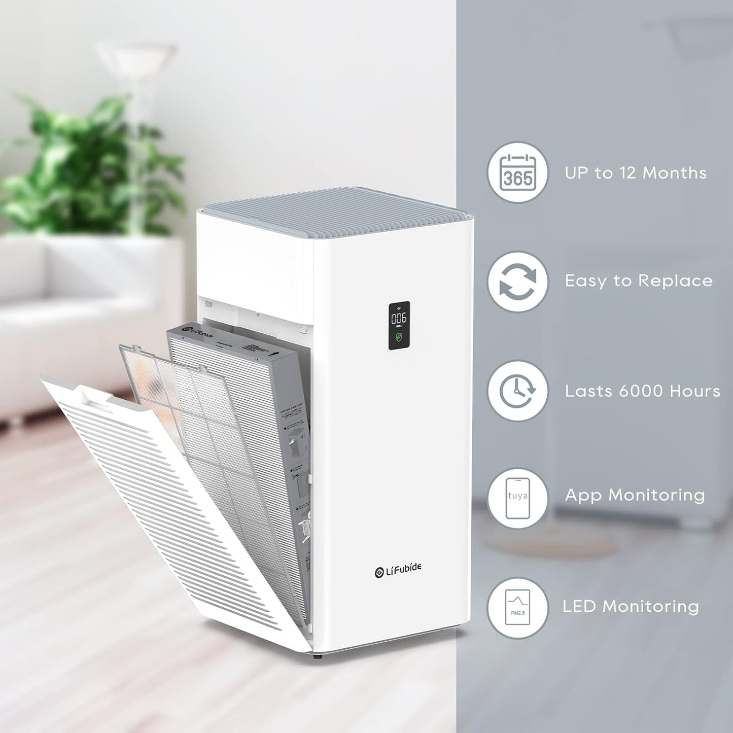 Y1000 Air Purifier Replacement Filter, 2-in-1 H13 True HEPA and High-Efficiency Activated Carbon Filters Set, 1 Set of 2pcs,Y1000Filter