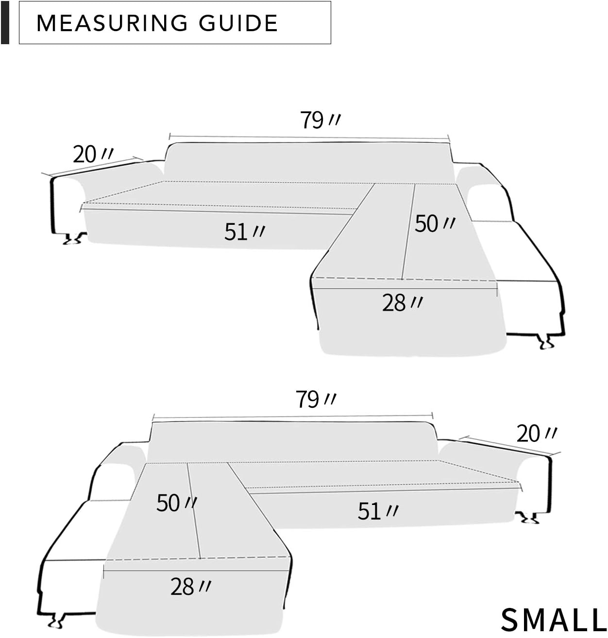 Easy-Going Sofa Slipcover L Shape Sofa Cover Sectional Couch Cover Furniture Protector Mat for Pets Dog Cat (Small,Chocolate/Chocolate)
