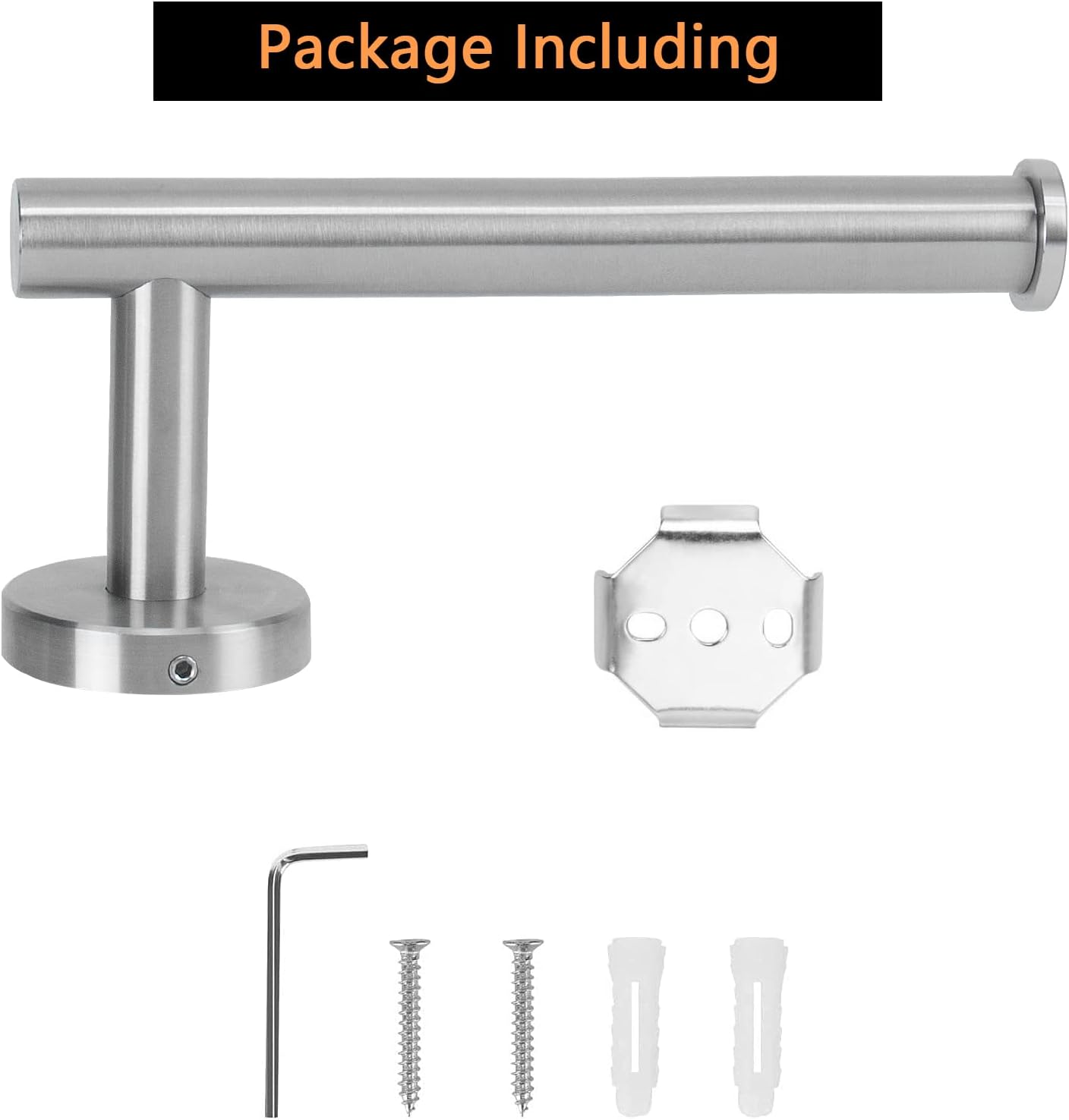 NearMoon Bathroom Toilet Paper Holder, Premium SUS304 Stainless Steel Rustproof Wall Mounted Toilet Roll Holder for Bathroom, Kitchen (2 Pack, Brushed Nickel)