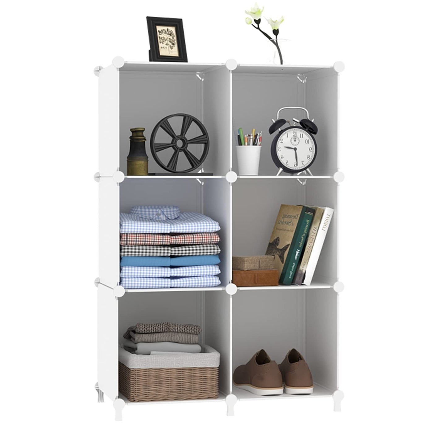 AWTATOS Closet Organizers and Storage, 6 Cube Storage Organizer, White