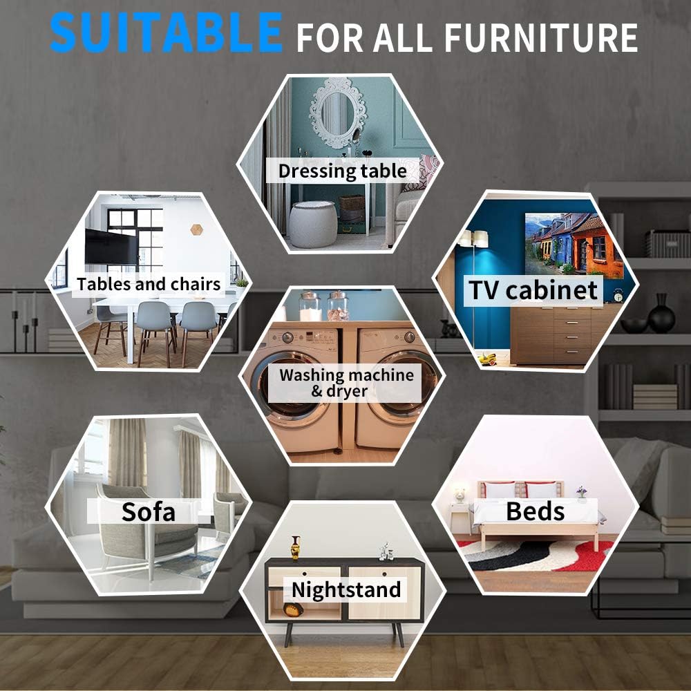 Furniture Sliders,Multi-Surface Furniture Movers Sliders for Carpet and Hardwood Floors,12 Pack 3 1/2" Moving Pads and 12 Hardwood Socks,Slide Furniture on Any Surface Easily!