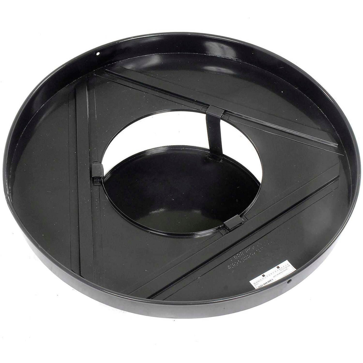 Global Industrial Heavy-Duty 36 Gallon Capacity Outdoor Metal Slatted Trash Receptacle with Rain Bonnet Lid & Plastic Liner, Black, Commercial & Industrial Trash Can