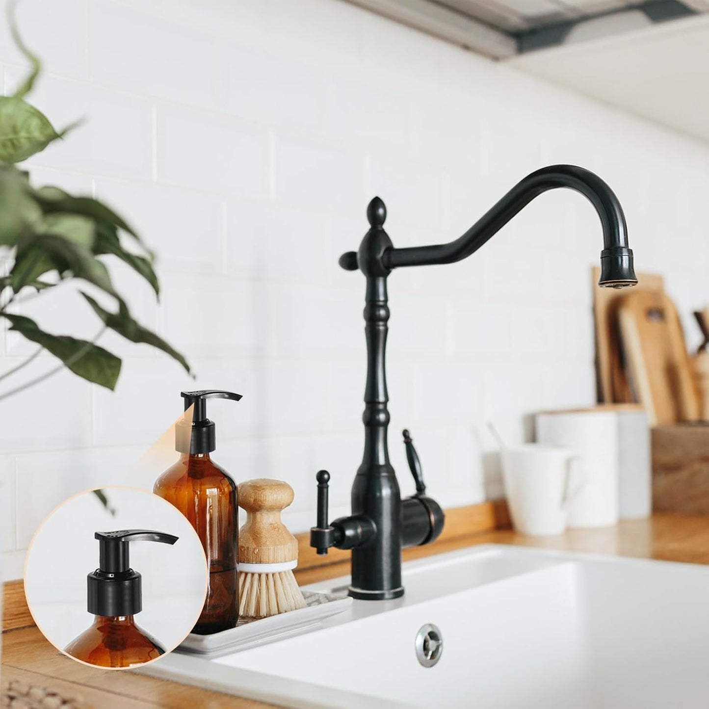 uxcell 12 Pcs Soap Dispenser Pump Heads Soap Dispensers Top Pumps Replacement Switch Pumphead for Standard 24/427 Neck Size Lotion Shampoo Bottle, Transparent