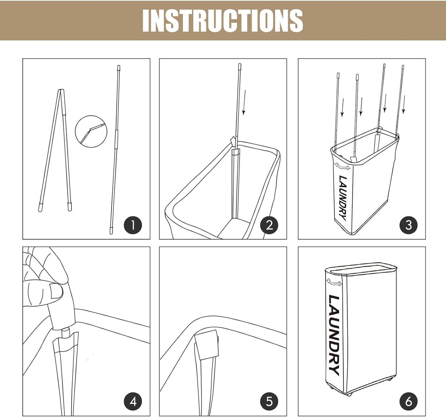 DOKEHOM 29-Inches Enlarged Slim Laundry Basket with Removable Wash Bag on Wheels, Collapsible Rolling Laundry Hamper, Foldable Narrow Corner Clothes Storage Bins (Dark Grey)