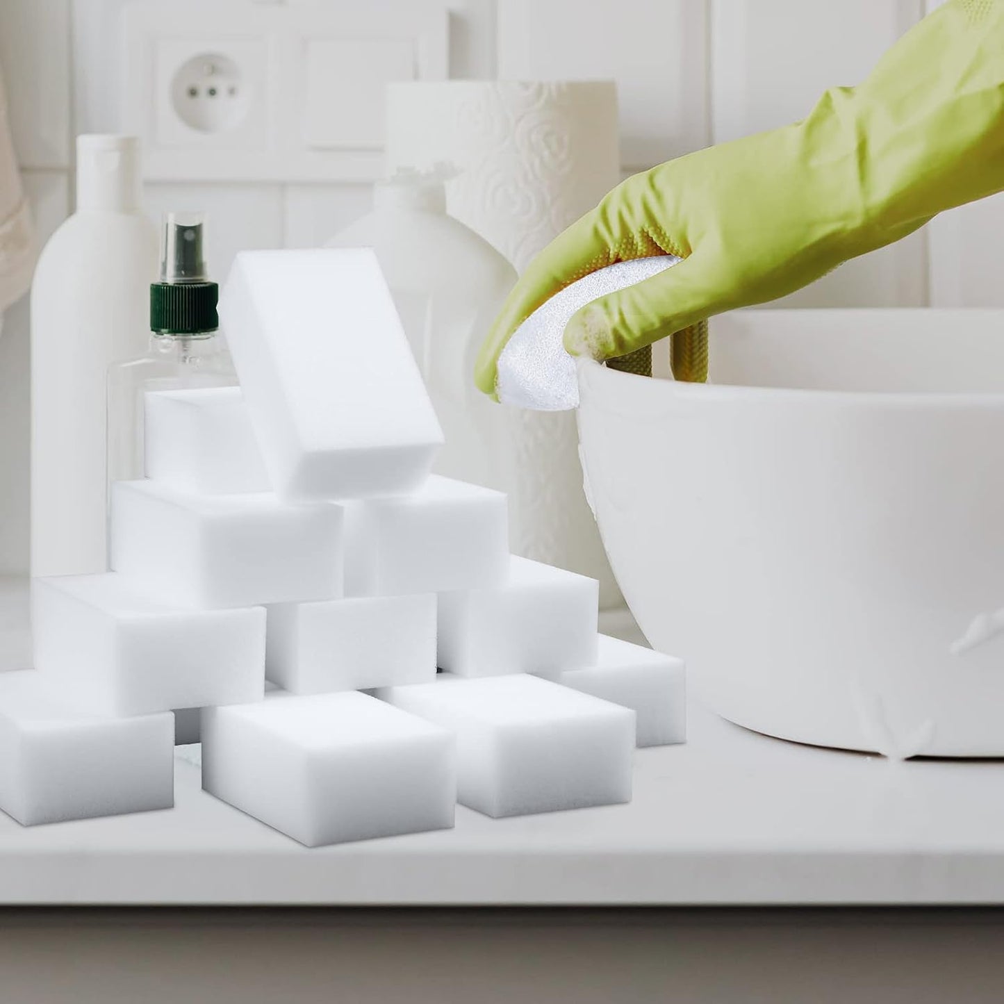 30 Pack Magic Sponge Eraser Extra Thick and Long Lasting Melamine Cleaning Sponges in Bulk - Multi Surface Power Scrubber Foam Cleaning Pads - Bathtub, Floor, Baseboard, Bathroom, Wall Cleaner