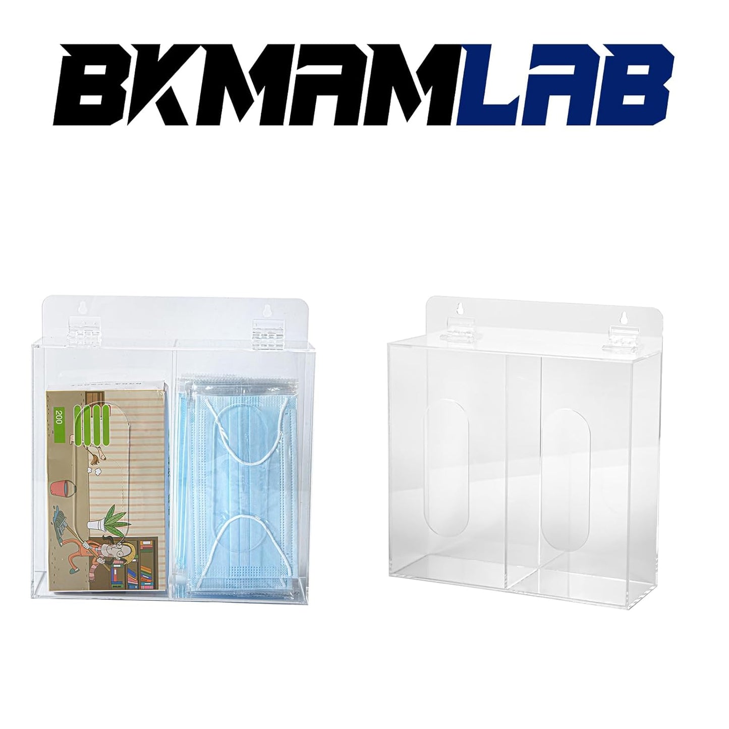 Wall Mounted Glove Dispenser, Hairnet Shoe Cover Dispenser,Acrylic Glove Box Holder, Clear (for 2 Boxes)