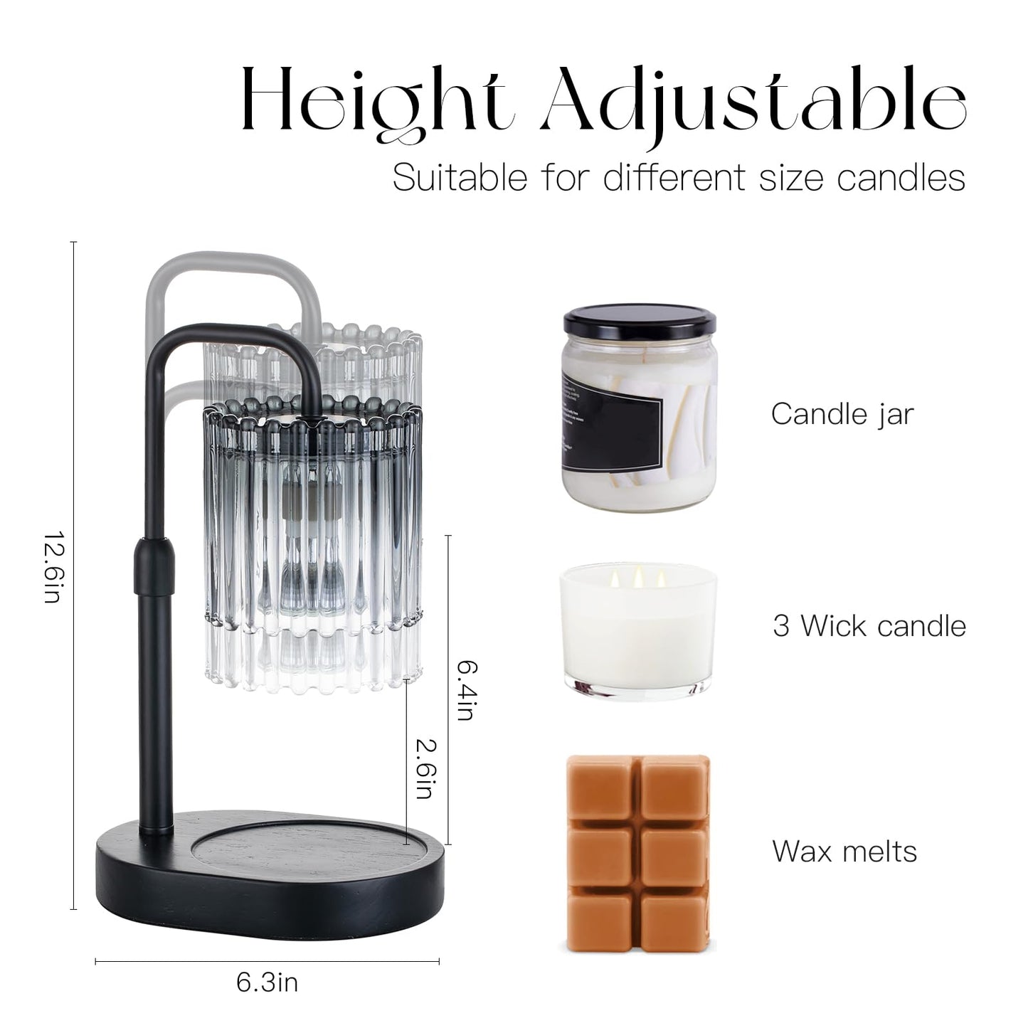 Candeldo Candle Warmer Lamp with Timer: Black Wax Melt Warmer