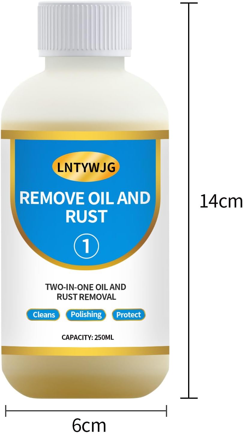 Industrial Strength Rust Remover, Penetrating Rust Removal for Steel, Stainless Steel, Wrought Iron, Cast Iron, Sheet Metal, Car, Automotive (1, 250ml)