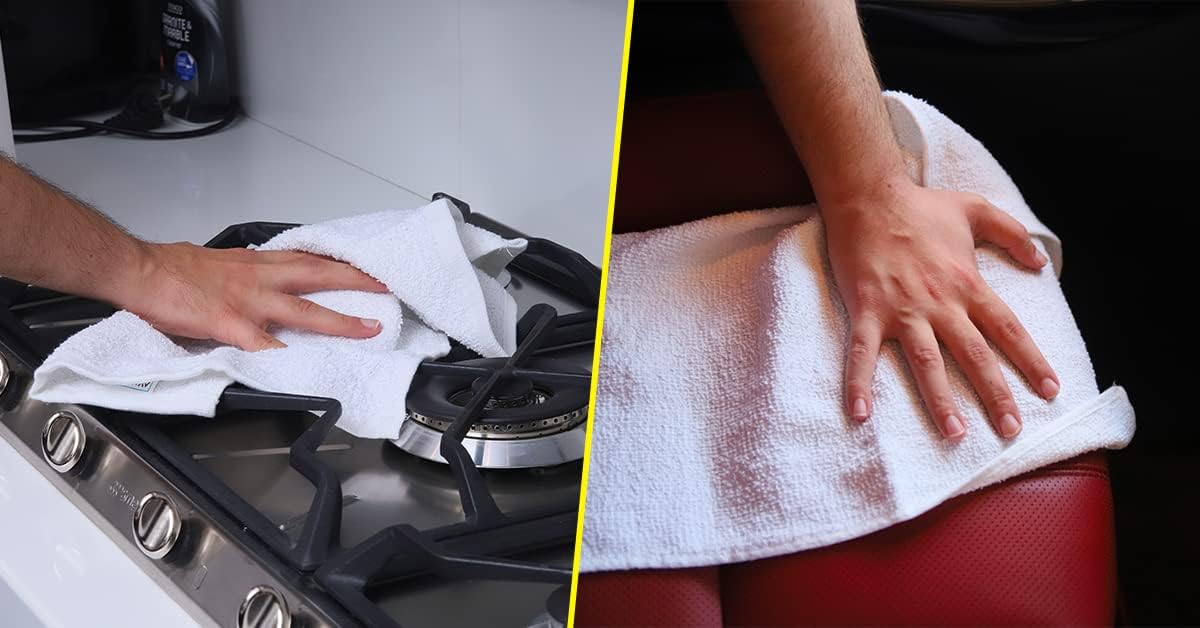 Avalon Towels Terry Bar Mop Towels (Value Pack of 36) Size 16"x19" – Absorbent and Durable, Multipurpose Cleaning Rags, Cotton Cleaning Cloths, Terry Cloth Rags, Reusable Shop Rag