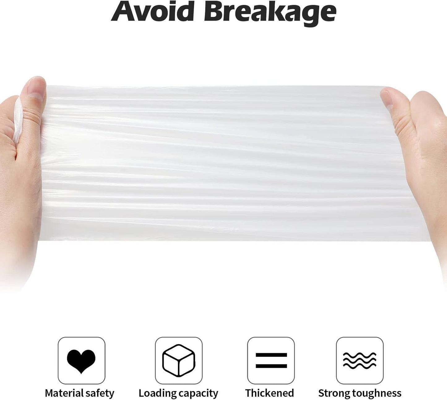 2-4 Gallon Portable Trash Bags,60 Counts Thicken portable Small Garbage Bags for Office, Kitchen,Bedroom Trash Can,Strong Trash Bags(White)