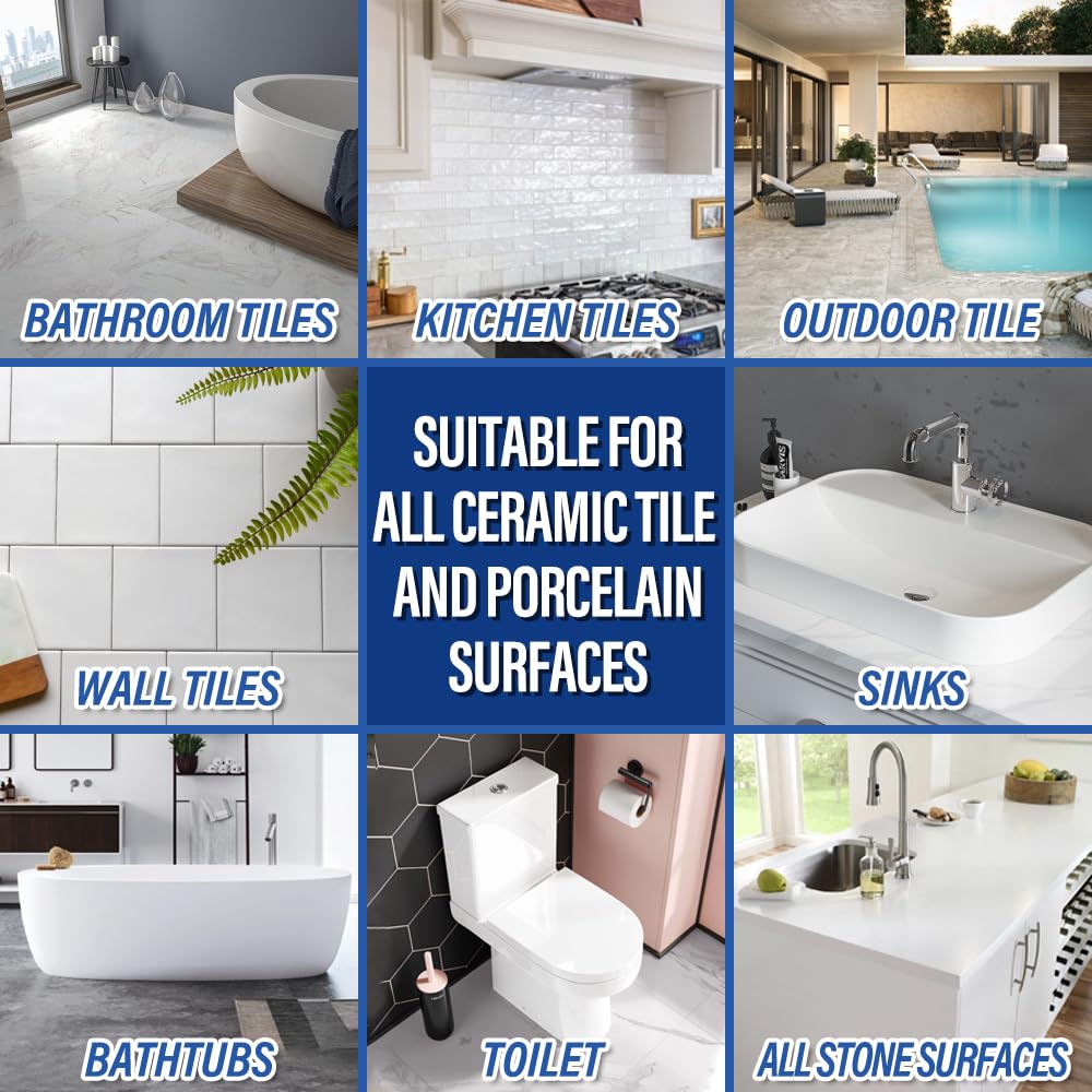 Tile Repair Kit, Ceramic Tile Chip Repair Kit(Color Match), Porcelain Repair Kit with Super Strong Adhesion, Fix Chips, Cracks and Holes on Ceramic Tile, Porcelain, Acrylic, Fiberglass, Enamel