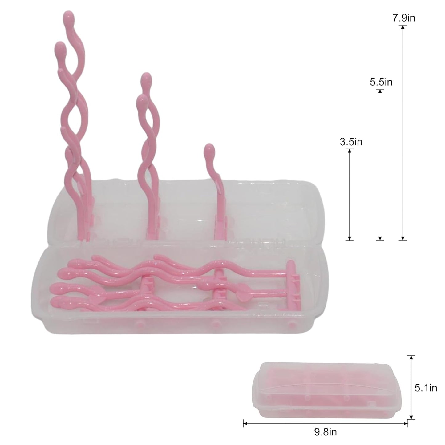 Travel Baby Bottle Drying Rack,Foldable Portable Bottle Drying Rack,Holds Up to 12 Baby Bottles,Suitable for Baby Travel,Indoor Kitchen,Living Room