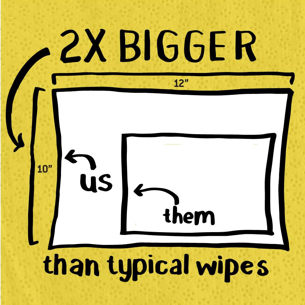 Tub O' Towels TW90 Heavy-Duty 10" x 12" Size Multi-Surface Cleaning Wipes, (10" x 12" wipes) Per Canister, Pack of 1, 90 Count Total