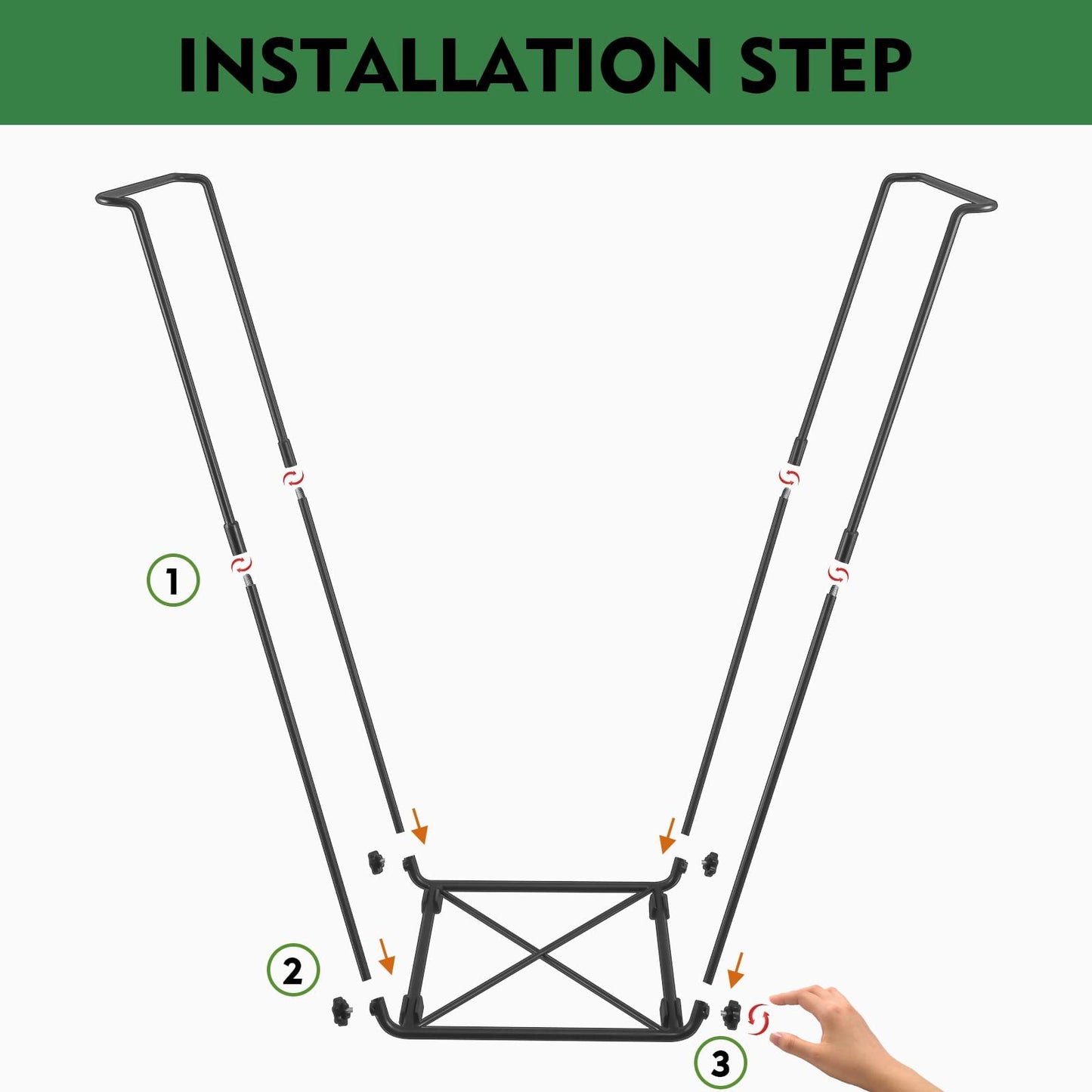 FEED GARDEN Trash Bag Holder, Outdoor Metal Leaf Bag Holder Stand, Garbage Bag Frame Holder for