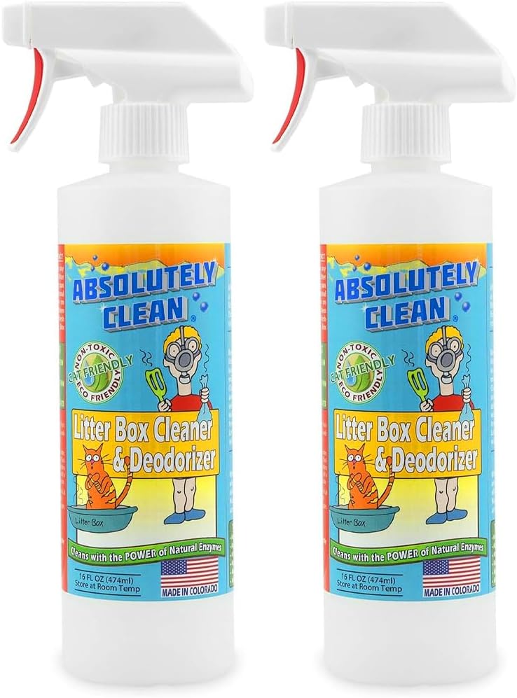 Absolutely Clean Litter Box Cleaner and Deodorizer, Eliminate Odors Quickly, Neutralizes Urine and Feces Odors in The Air and The Box, Make Litter Last Longer