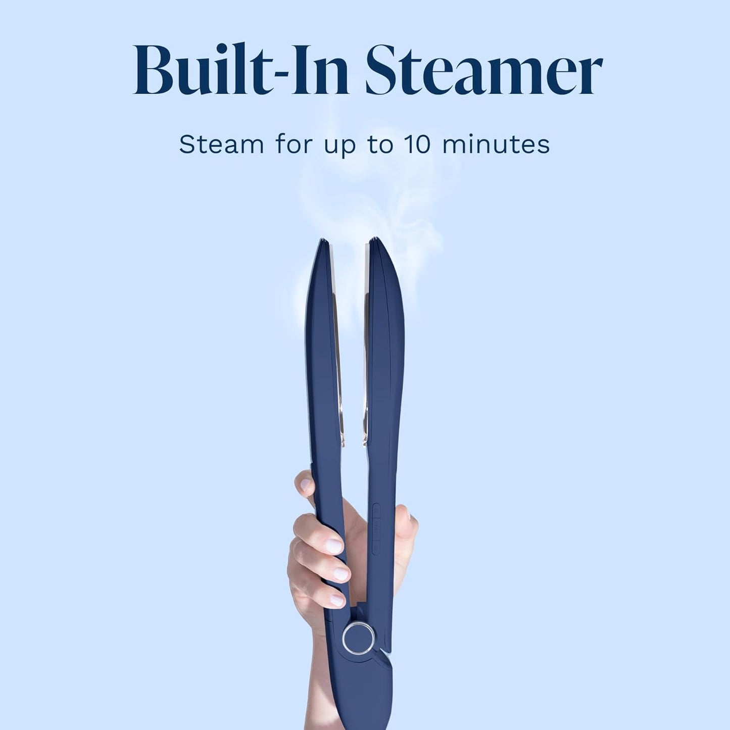 Nori Press Travel Steam Iron - Handheld Iron With Optional Steam Feature - No Ironing Board Required - Easy to Use w/ 6 Fabric Settings - Removes Wrinkles - User Manual Included - Navy
