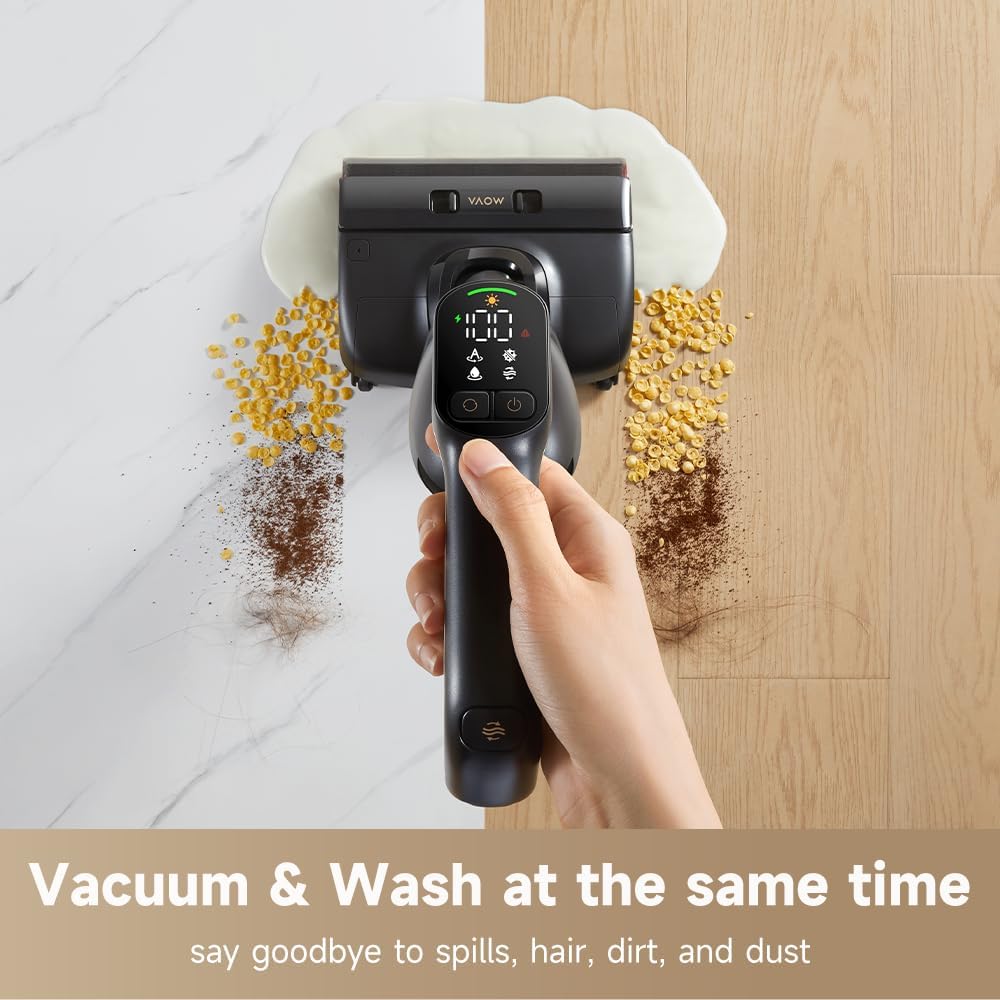 MOVA M10 Cordless Wet Dry Vacuum Cleaner 180° Lie-Flat Smart Vacuum Mop All in One for Hard Floor, 167°F Flashdry Self-Cleaning, Zero inch Dual-Edge Cleaning, 18000Pa Suction, Zero-Tangle for Pet Hair