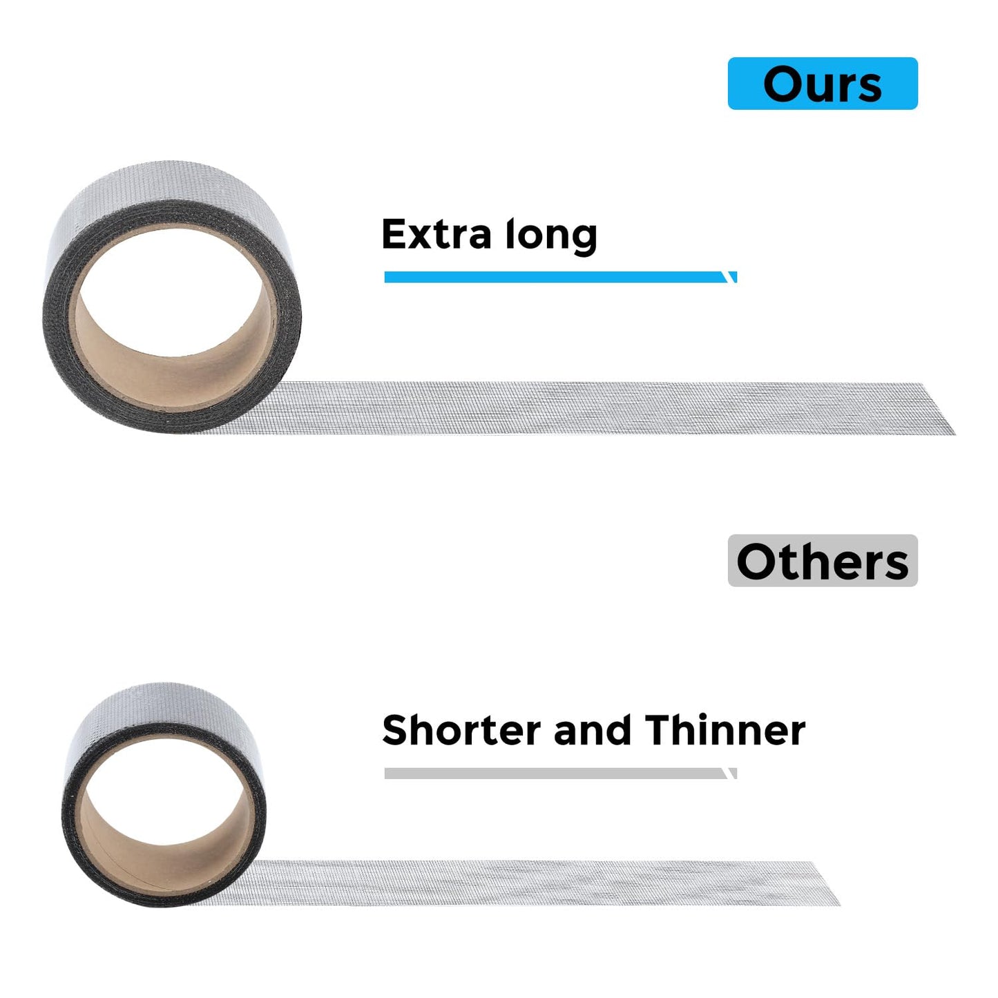 Black Window Screen Repair Tape, 2IN X 20FT Screen Repair Kit for Windows or Doors, Strong Adhesive Fiberglass Mesh Patch Tape