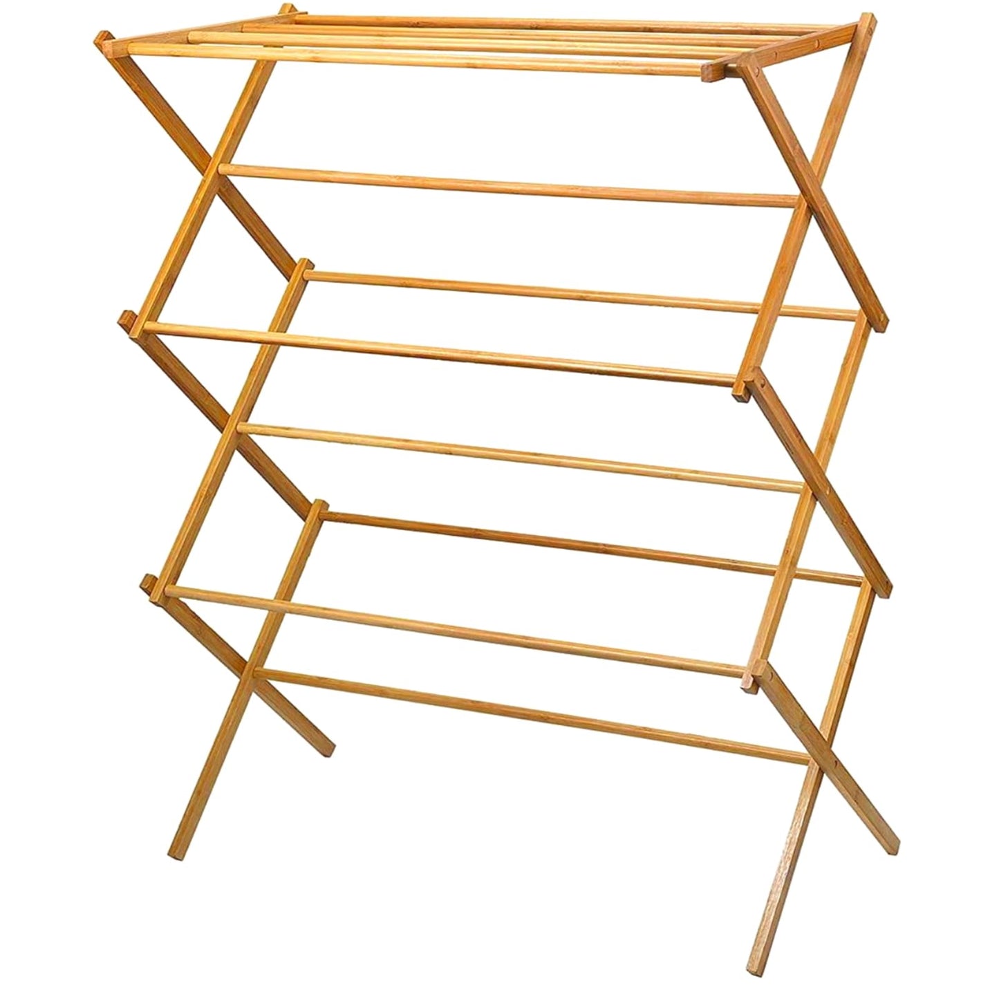 HOME IT Wooden Clothes Drying Rack for Laundry - Collapsible Folding Bamboo Laundry Drying Rack for