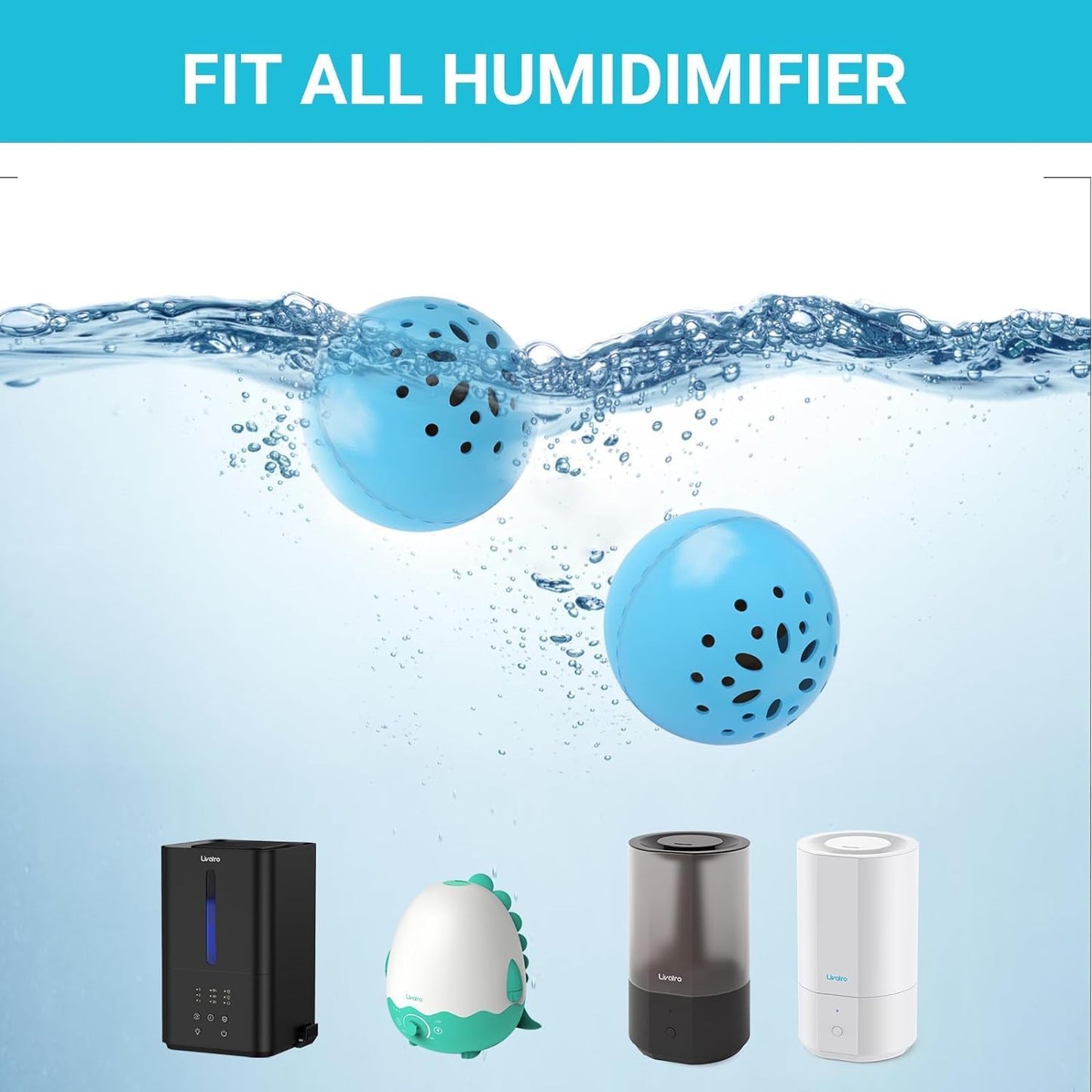 Humidifier Cleaning Ball ??Fights Mold & Odor, Prevents Hard Water Build-Up, Eliminates White Dust, For All Humidifiers & Fish Tanks