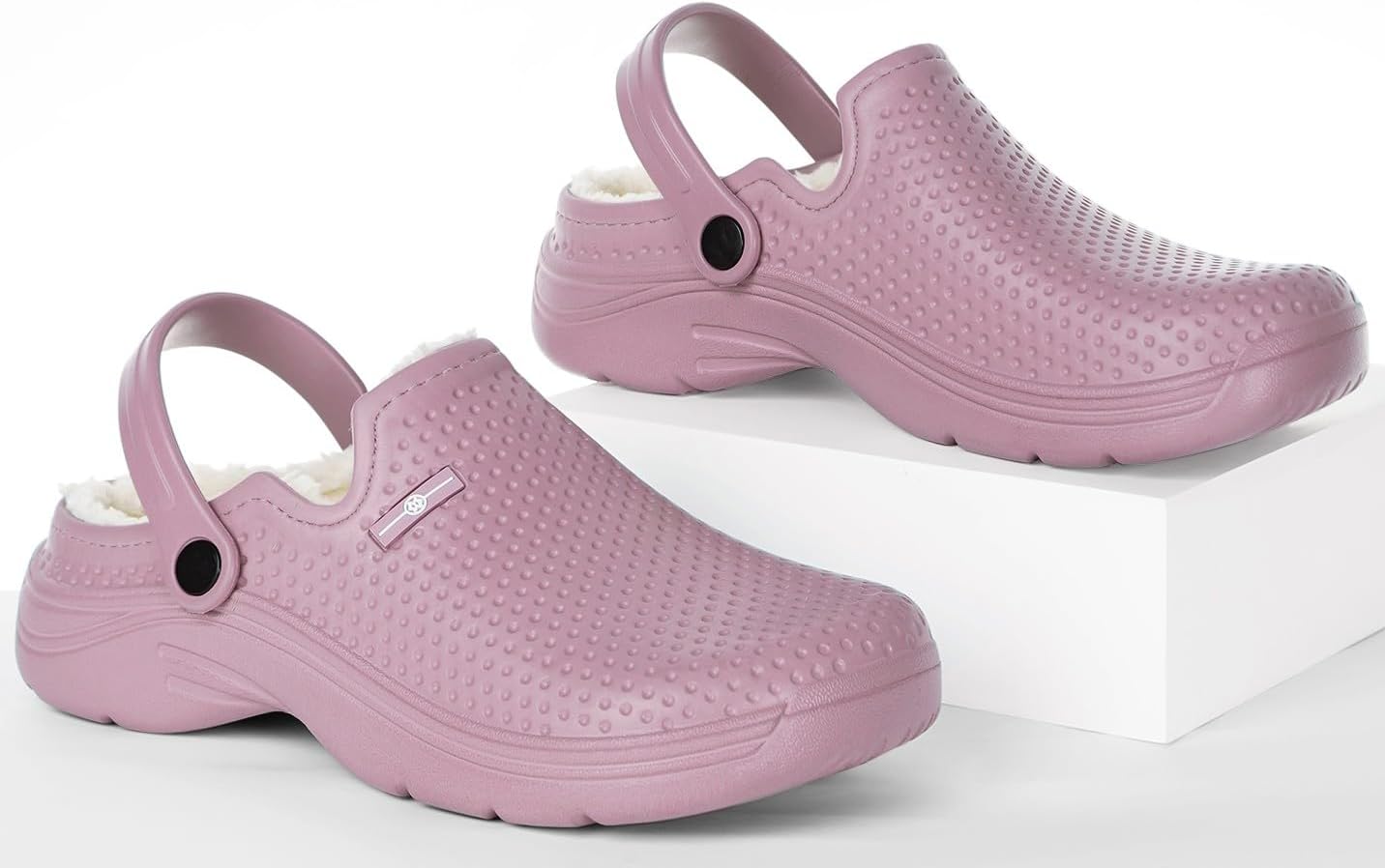 Womens Mens Fur Lined Clogs Waterproof Garden Shoes Winter Warm Fleece Lining Fuzzy House Home Slippers Indoor Outdoor Mules