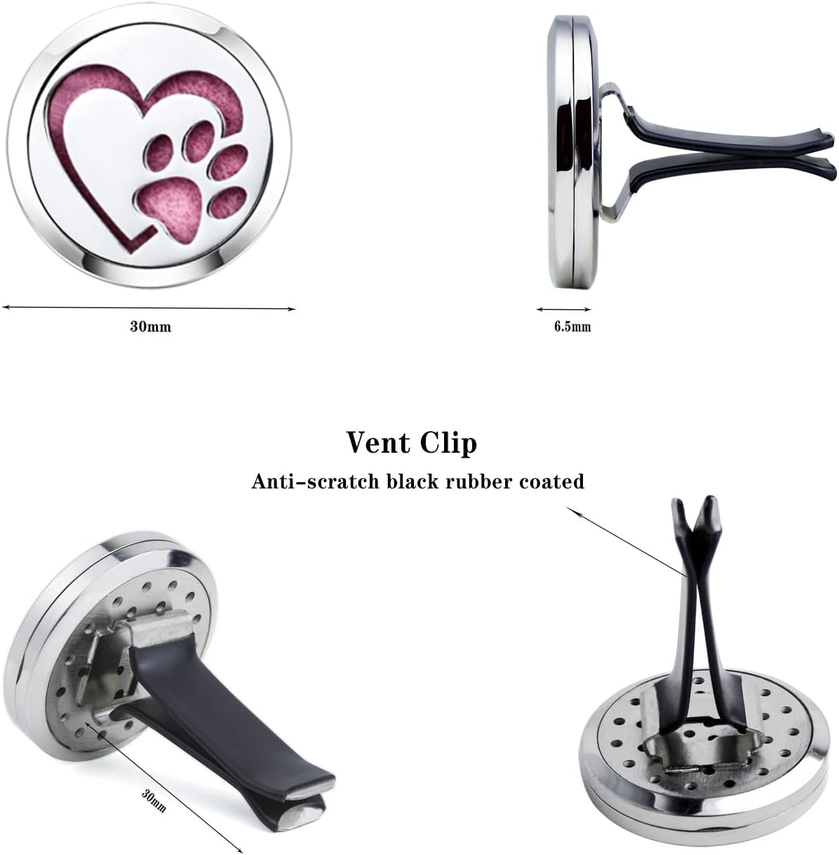 Love Dog Essential Oil Car Diffuser Vent Clips Air Freshener Car Accessories for Women Mother's Birthday Gifts with 10 Refill Pad