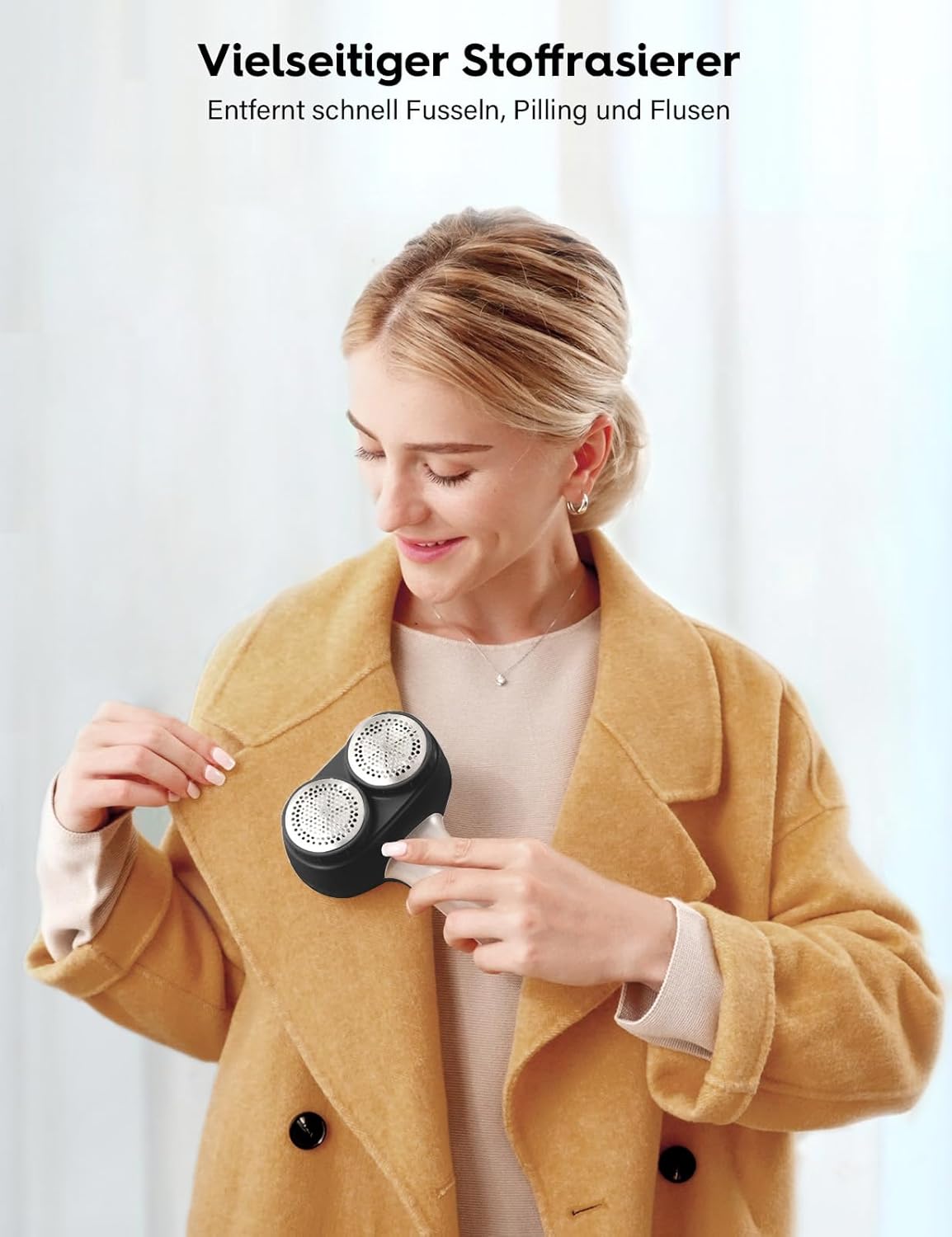 VASSON Fabric Shaver, Electric Lint Remover, Rechargeable Lint Shaver, Sweater Shavers to Remove Pilling, Large Fuzz Remover for Clothes Couch Furniture (Black)