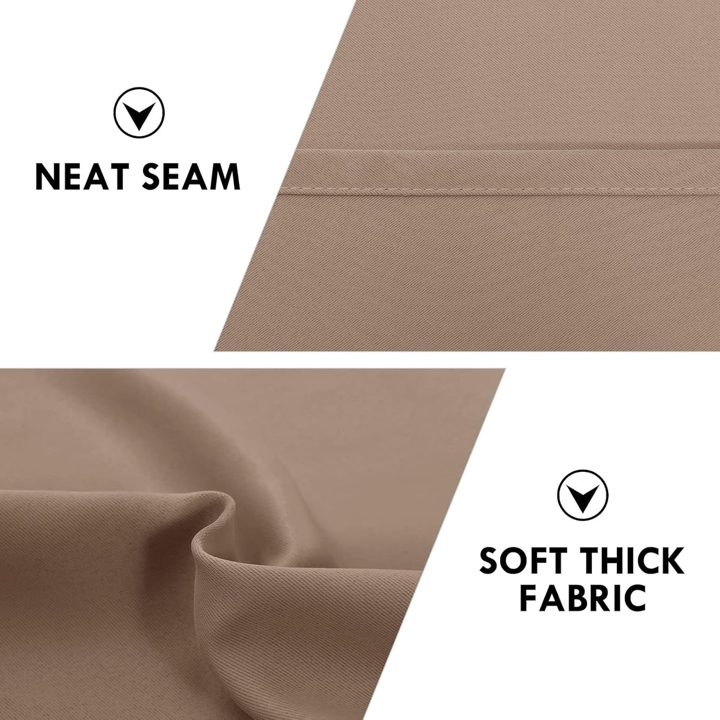 DWCN Blackout Curtains Room Darkening Thermal Insulated Bedroom Curtains Window Curtain Panels, 42 x 84 inches Long, Set of 2 Khaki Rod Pocket Drapes