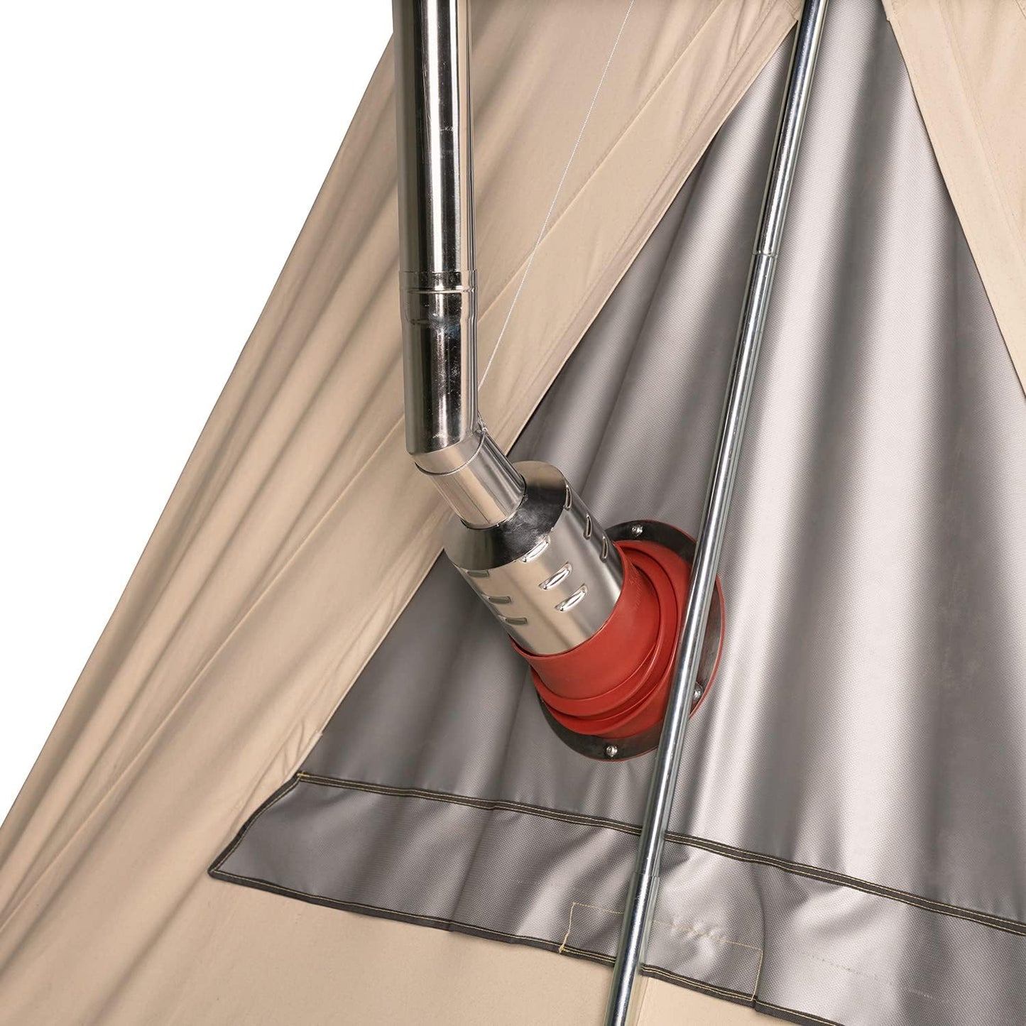 Springbar Zip-in Stove Jack Accessory for Classic Jack 140 Tent (Silver,)