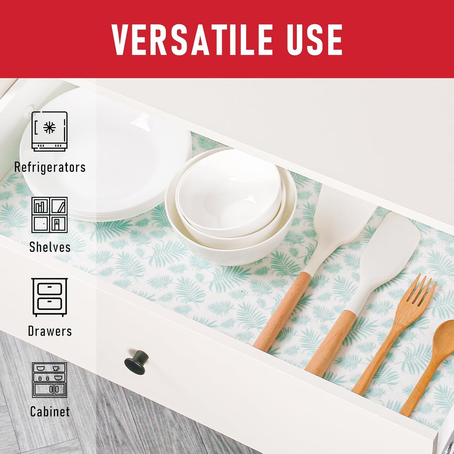 Cooyes Absorbent Refrigerator Liners, Non Slip Fridge Bin Liners and Mats Washable, Refrigerator Shelf Liner for Glass Shelves and Kitchen Cabinet Drawer, 12 Pack, 12" × 24"