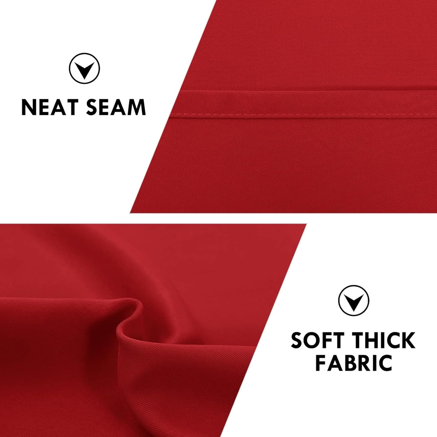 DWCN Christmas Blackout Curtains Room Darkening Thermal Insulated Bedroom Curtains Window Curtain Panels, 52 x 54 inches Long, Set of 2 Red Rod Pocket Drapes