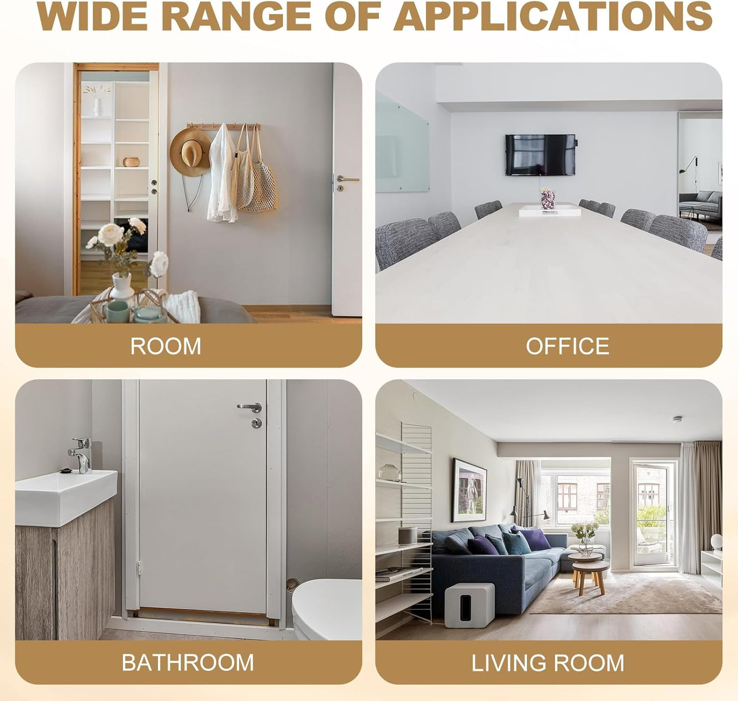 MECCANIXITY Magnetic Door Stoppers Stainless Steel Door Stops, Wall Floor Mounted Doors Holder Keep Doors Open for Home Office Closet (Gold Tone)