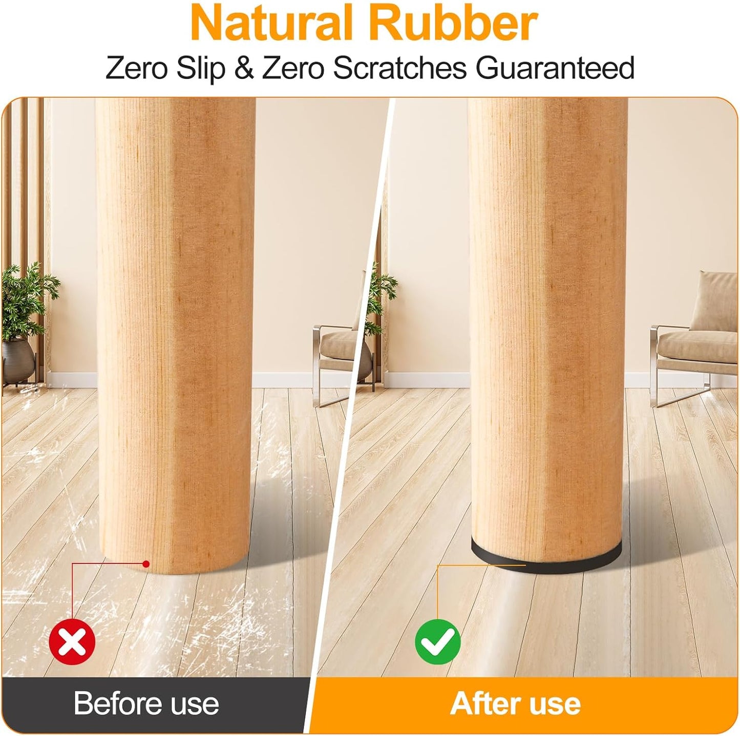 CHUNZEXI Non Slip Furniture Pads - 32 Premium Furniture Grippers Self Adhesive Rubber Furniture Feet, Anti Slide Furniture Hardwood Floor Protector for Keep Couch Stoppers (1.5 inch Round)
