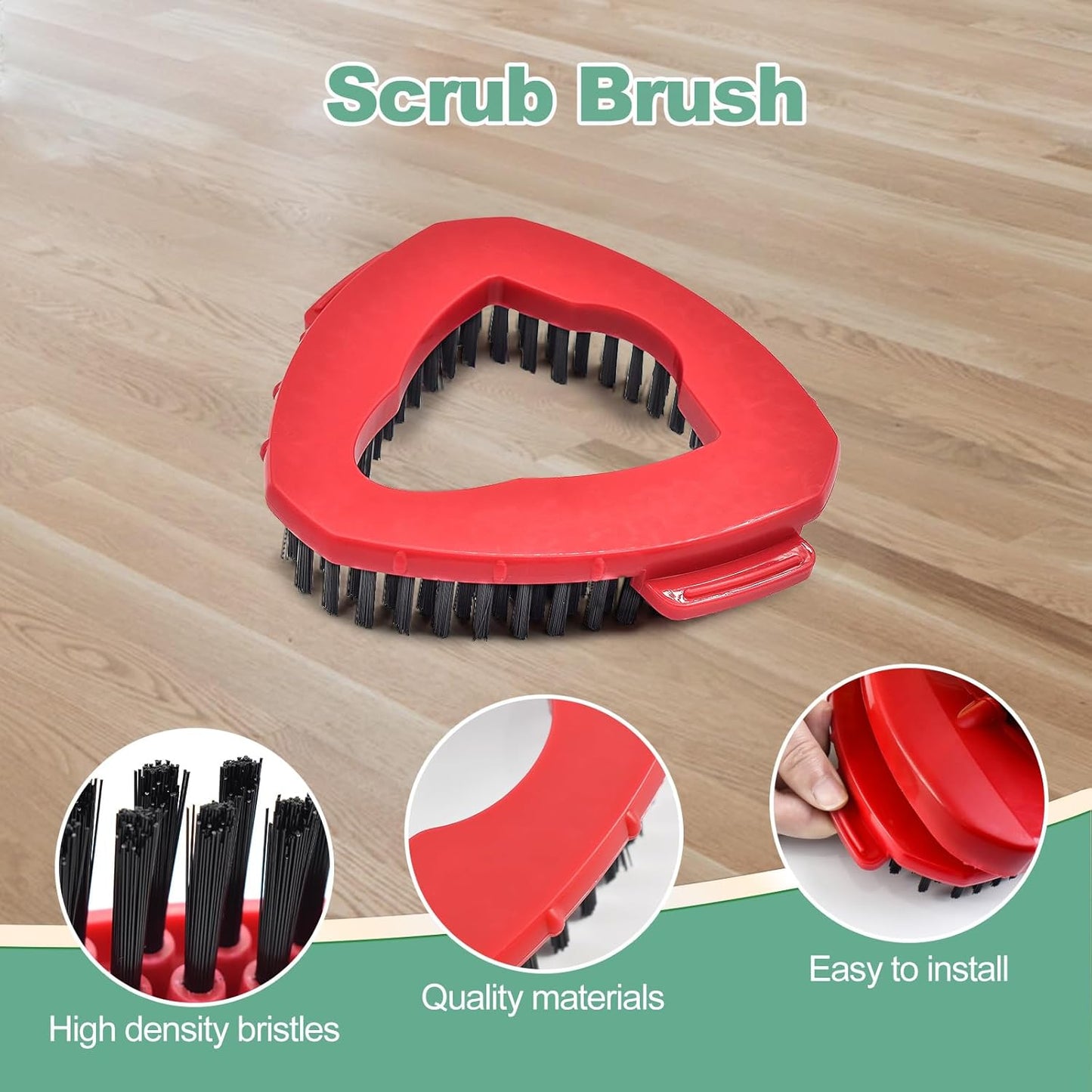 Mop Heads Replacements for Ocedar, Spin Microfiber Mop Replace Head for O-Cedar EasyWring 1 Tank System Mop Refills, Include 3 Pack Mop Heads, 1 Scrub Brush & 1 Base Combo