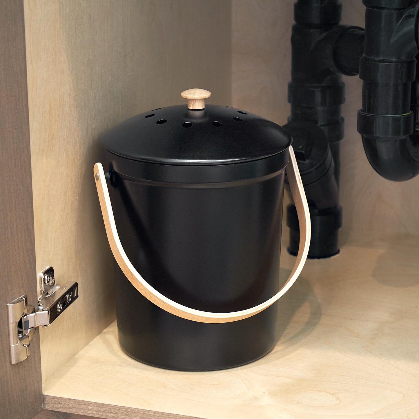 Beautiful Kitchen Compost Bin with Smell Proof Lid - Rust Proof and Odorless Compost Bucket for