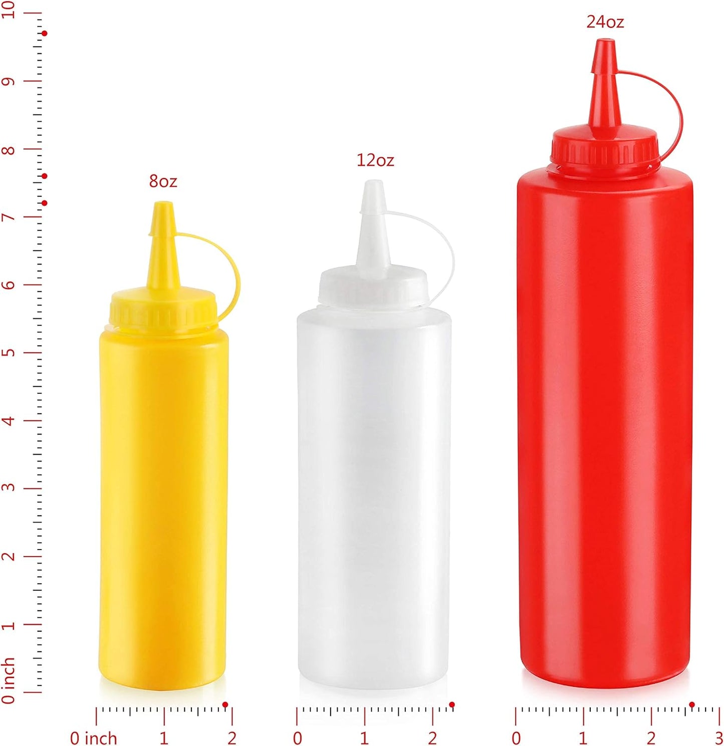 New Star Foodservice 26559 Squeeze Bottles, Plastic, 24 oz, Yellow, Pack of 6