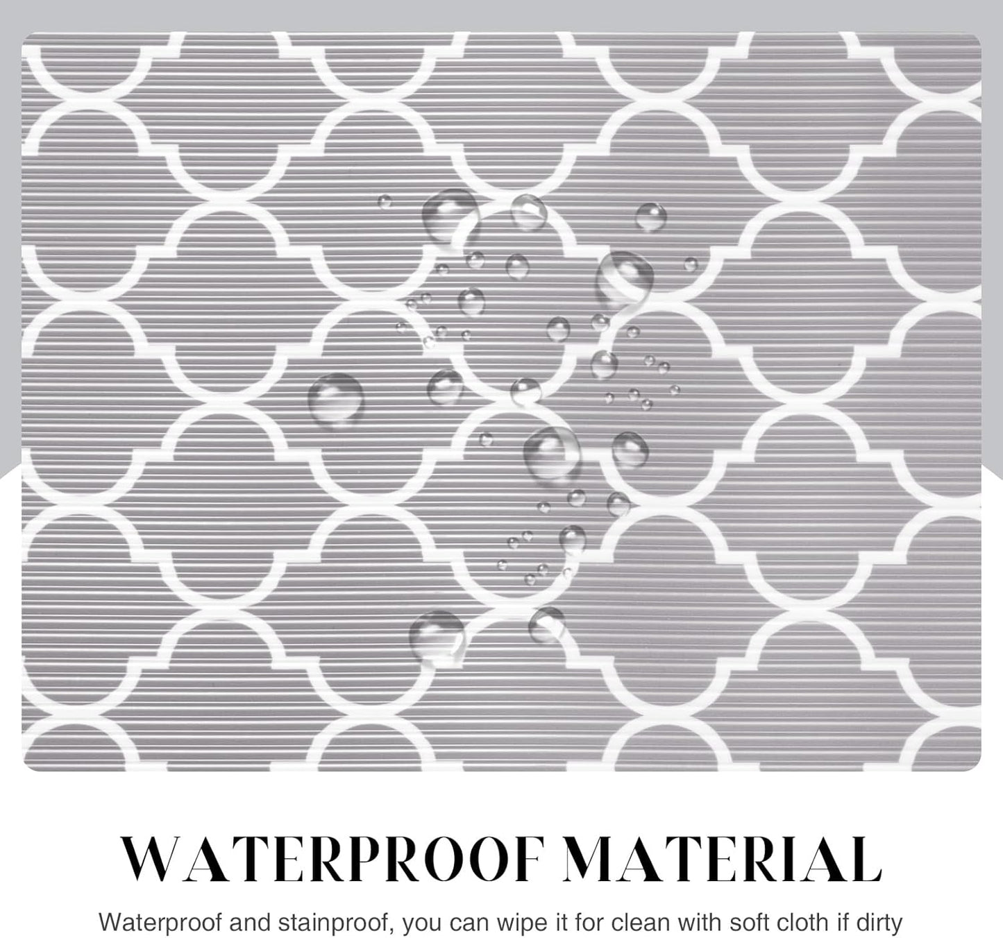 Glotoch Shelf Liners for Kitchen Cabinets 17.5x360 Inch Non Adhesive Drawer Liners for Kitchen,Non Slip Shelf Liner Waterproof Contact Paper for Cabinets and Drawers, Pantry, EVA Wire Shelf Liner,Gray