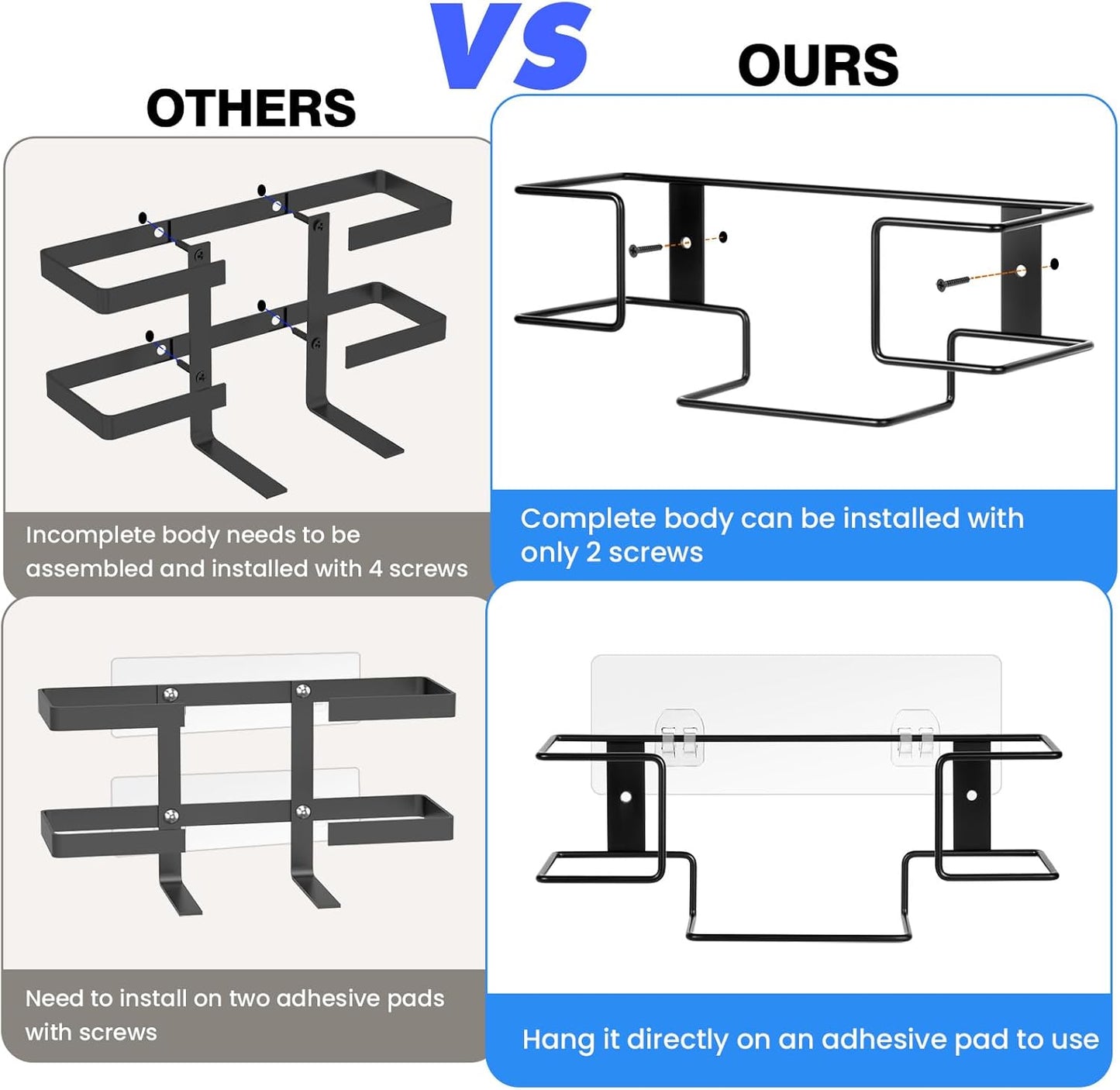 THYGIFTREE Glove Box Holder Wall Mount Disposable Glove Dispenser, Metal Glove Rack for Rubber Latex Gloves Organizer Facial Tissue, Black 1pc