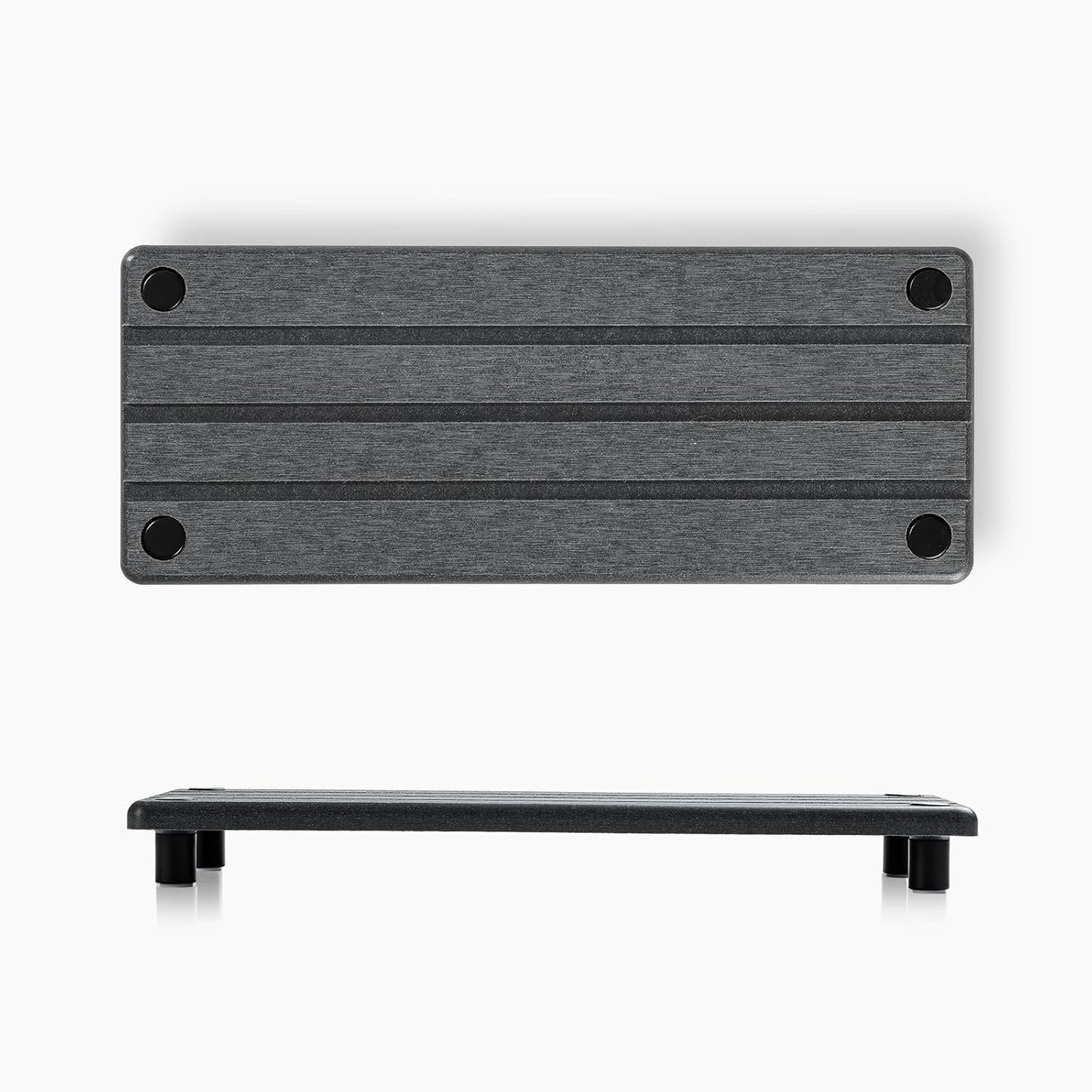 2 Pack Fast Drying Water Absorbing Diatomite Stone Mat Tray for Kitchen & Bathroom Counter - Instant Dry Sink Caddy Organizer - Vanity Holder for Soap and Sponge – Charcoal 10" x 4"