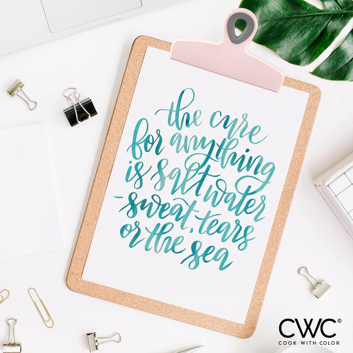 COOK WITH COLOR Bag Clips - Heavy Duty Chip Clip and Refrigerator Magnet Clips for Food Storage with Air Tight Seal Grip, Pink, Pack of 4 Large Clips