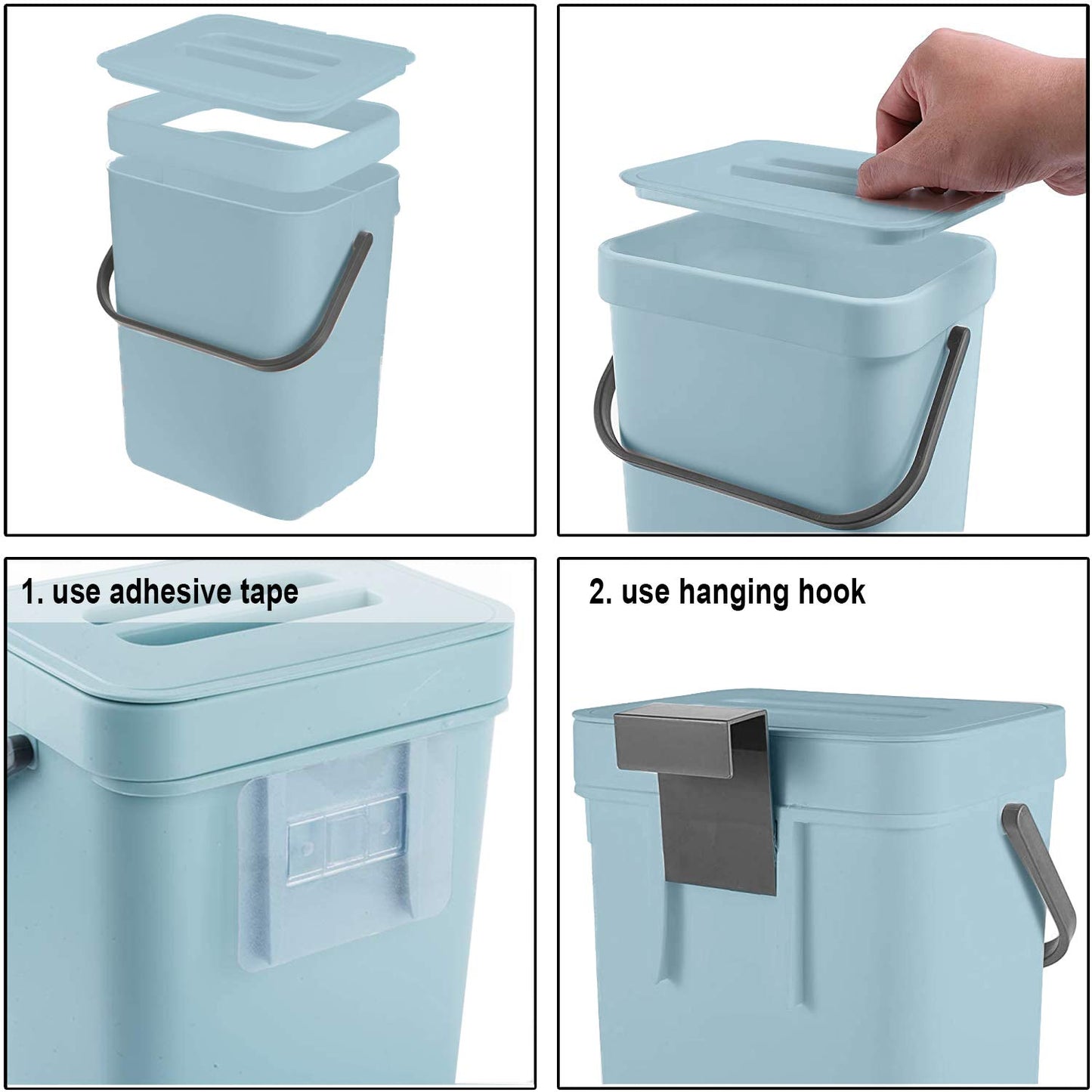 LALASTAR Compost Bin Kitchen, Small Compost Bin for Kitchen, Countertop Compost Bucket with Lid